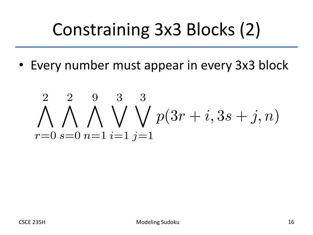 constraining 3x3 blocks 2