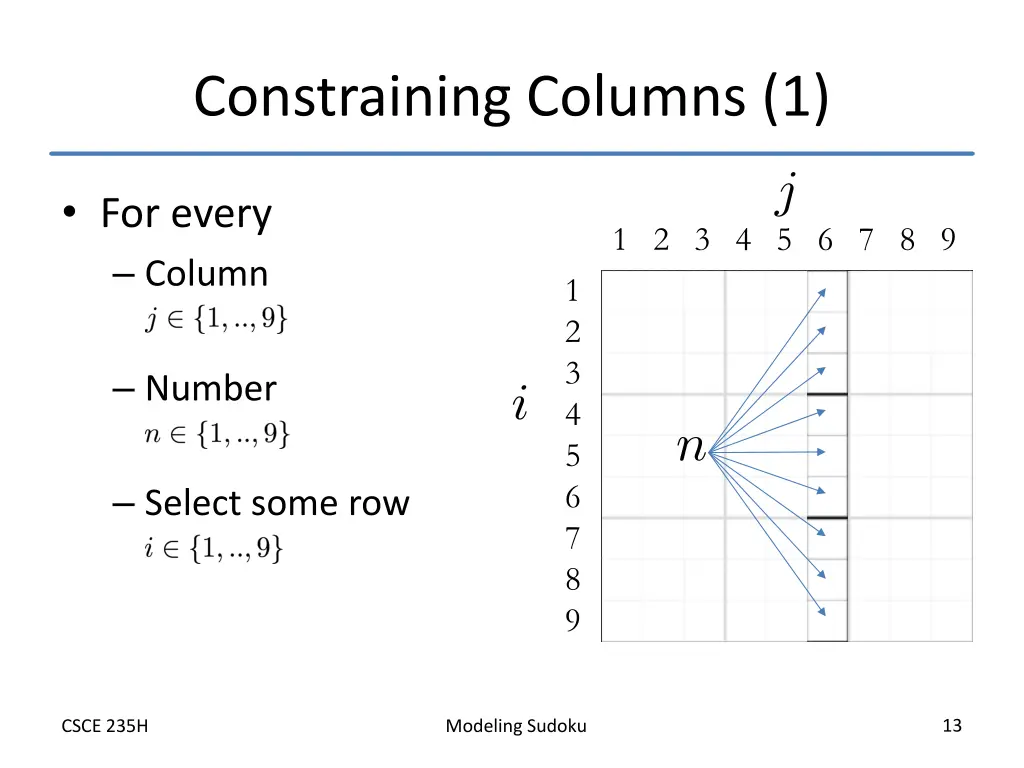 constraining columns 1