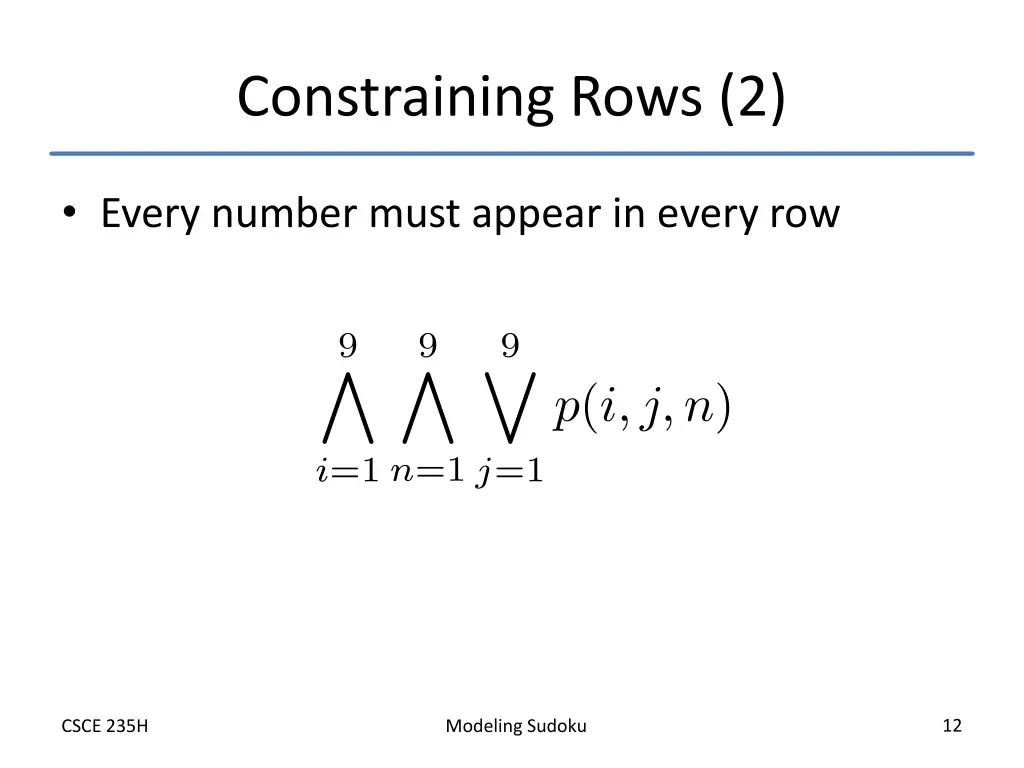 constraining rows 2