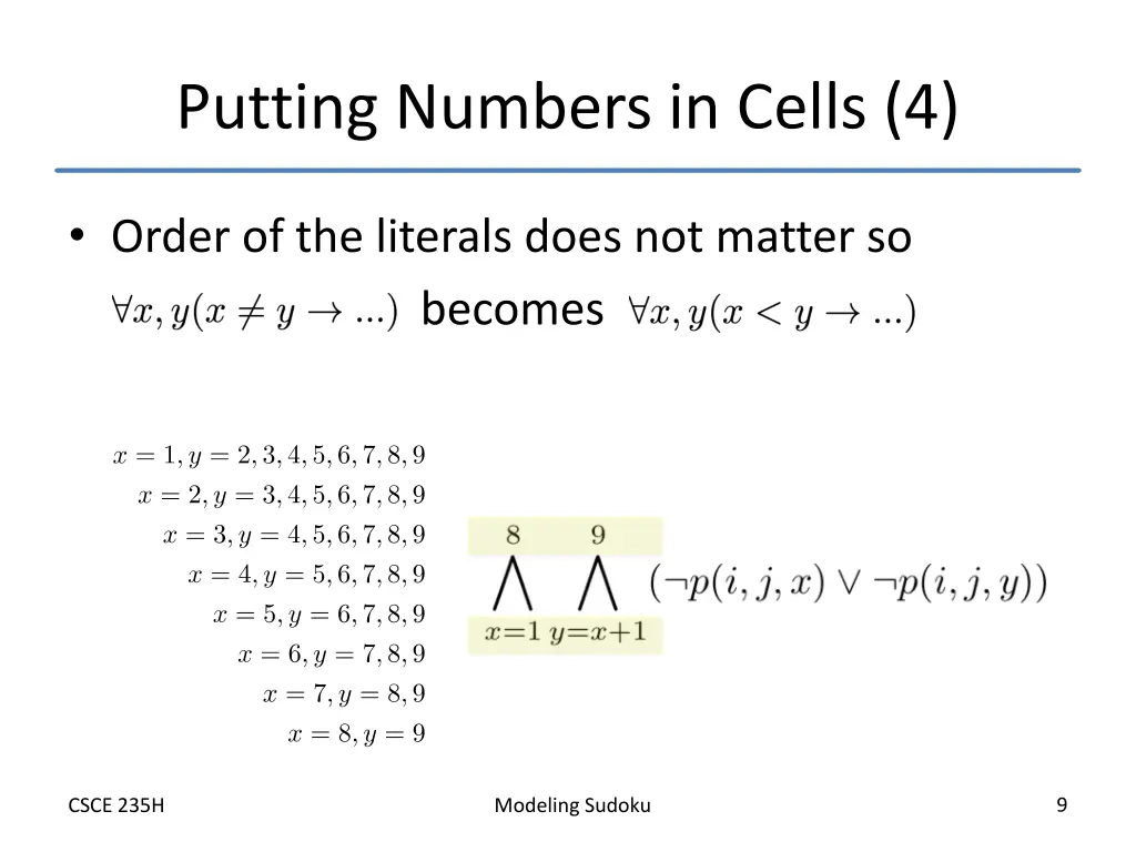 putting numbers in cells 4
