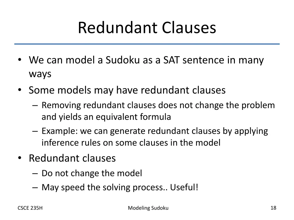 redundant clauses