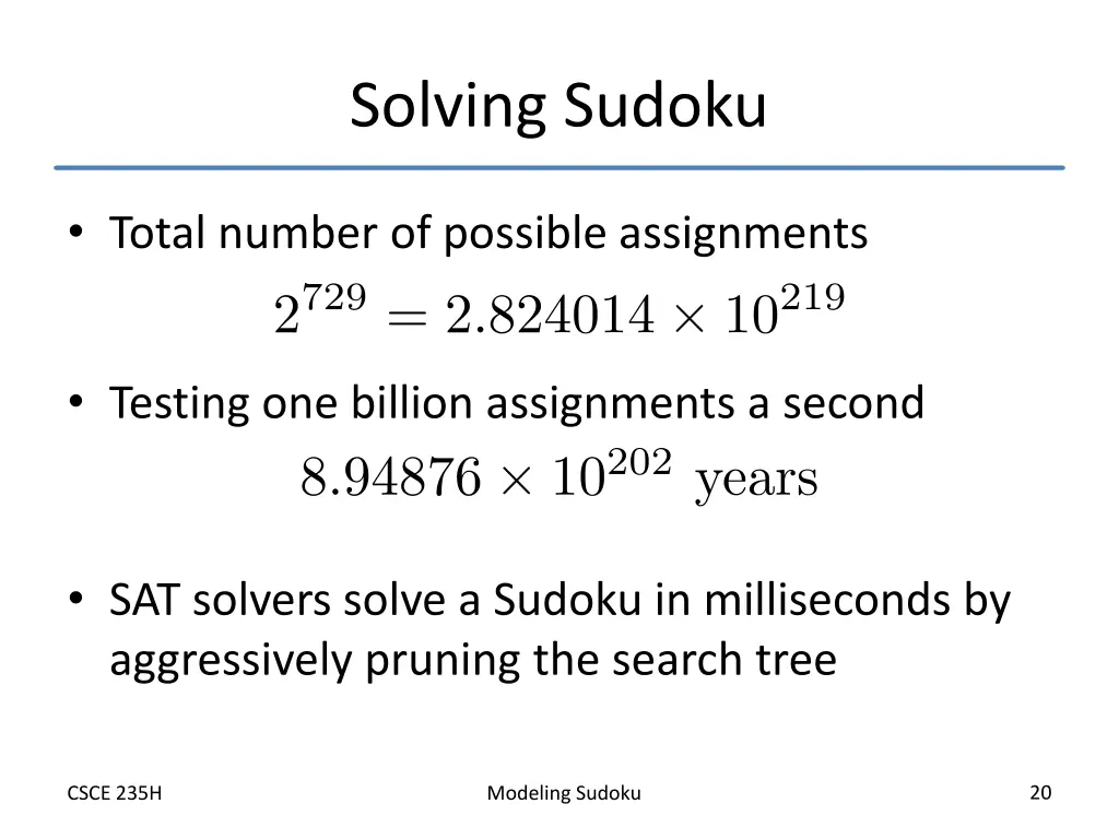 solving sudoku