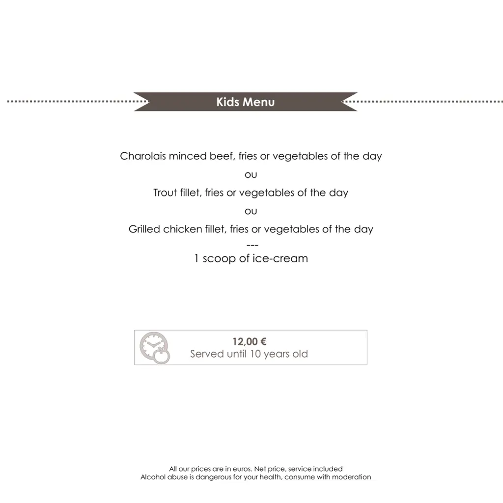 kids menu