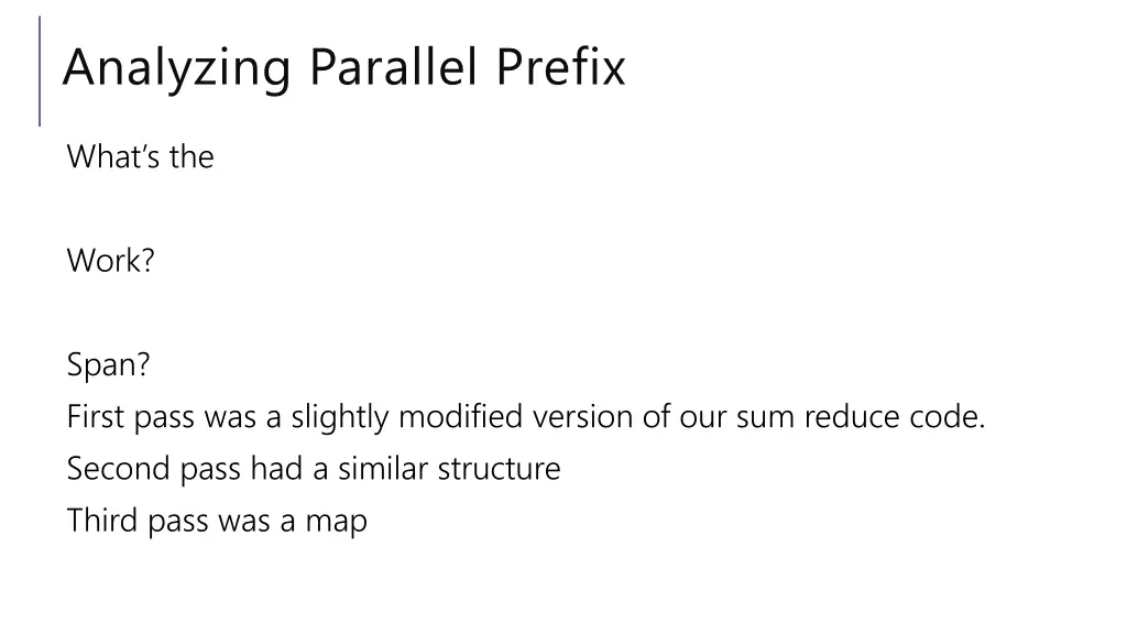 analyzing parallel prefix