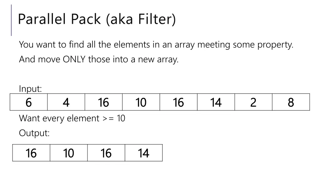 parallel pack aka filter