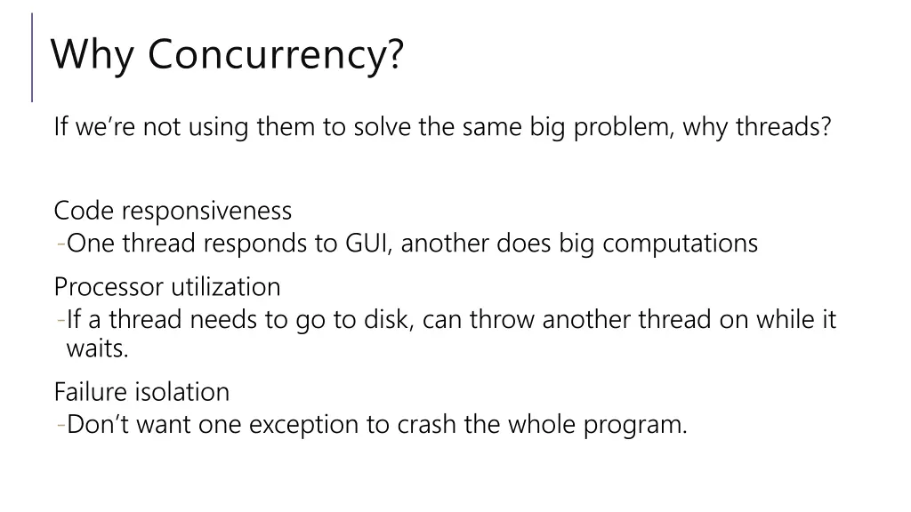 why concurrency