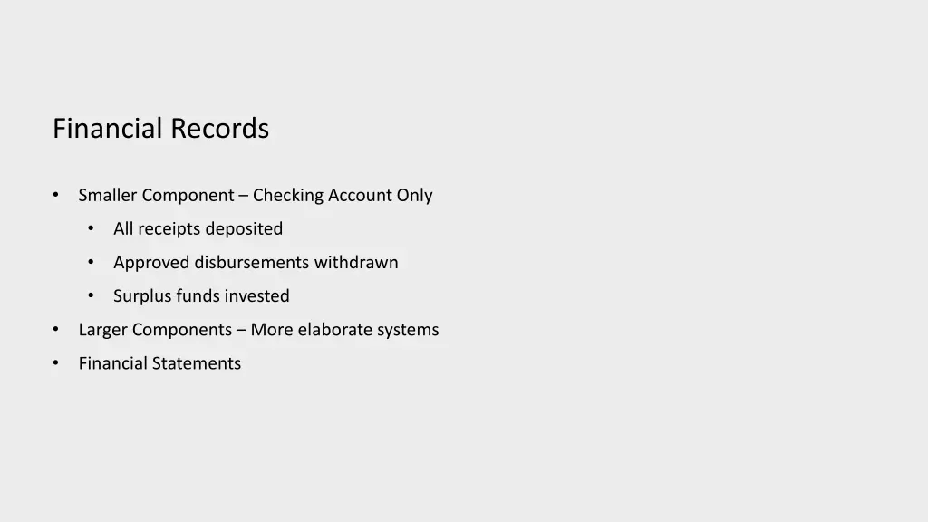 financial records