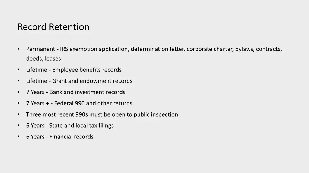record retention