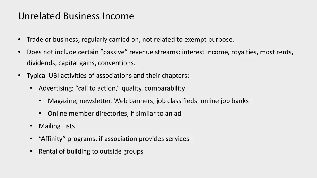 unrelated business income