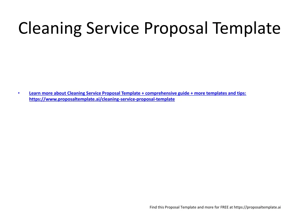 cleaning service proposal template