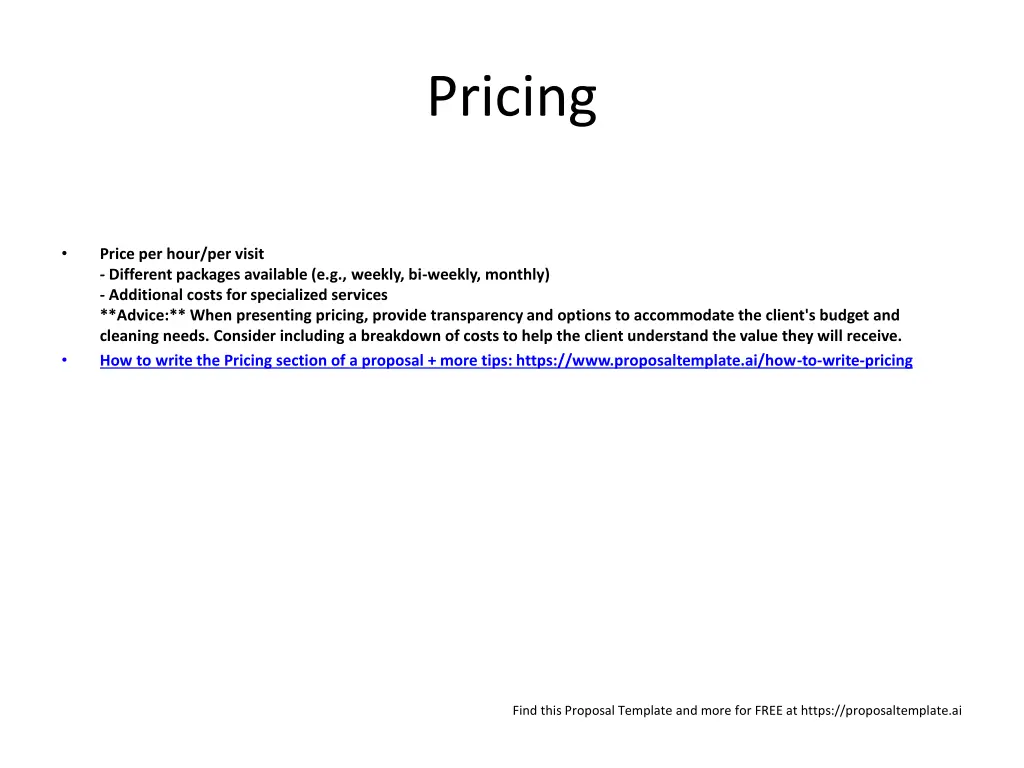 pricing