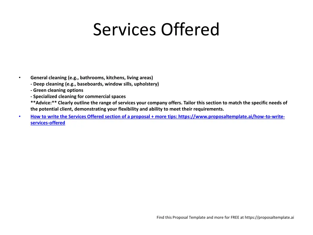 services offered