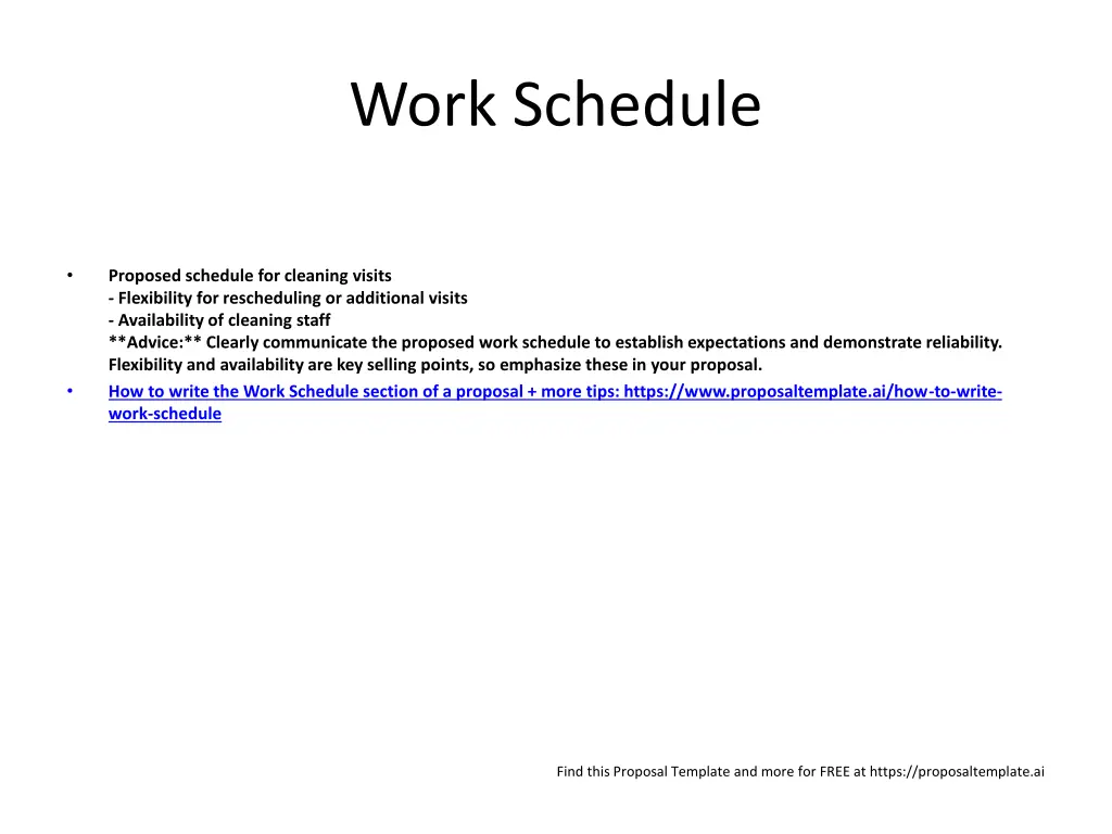 work schedule