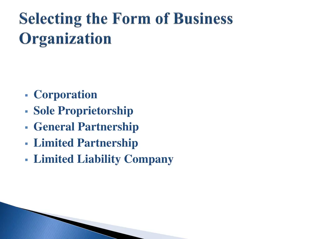 corporation sole proprietorship general