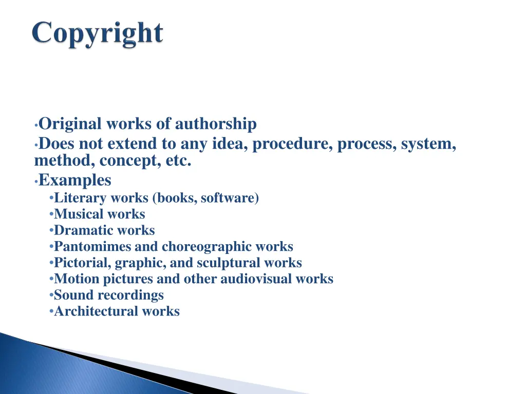 original works of authorship does not extend