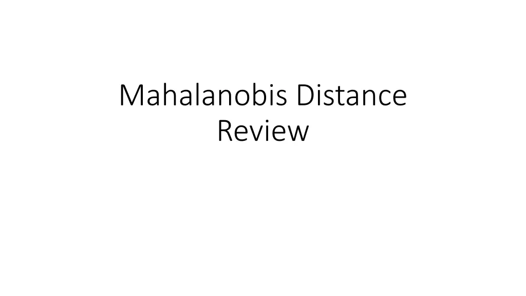 mahalanobis distance review