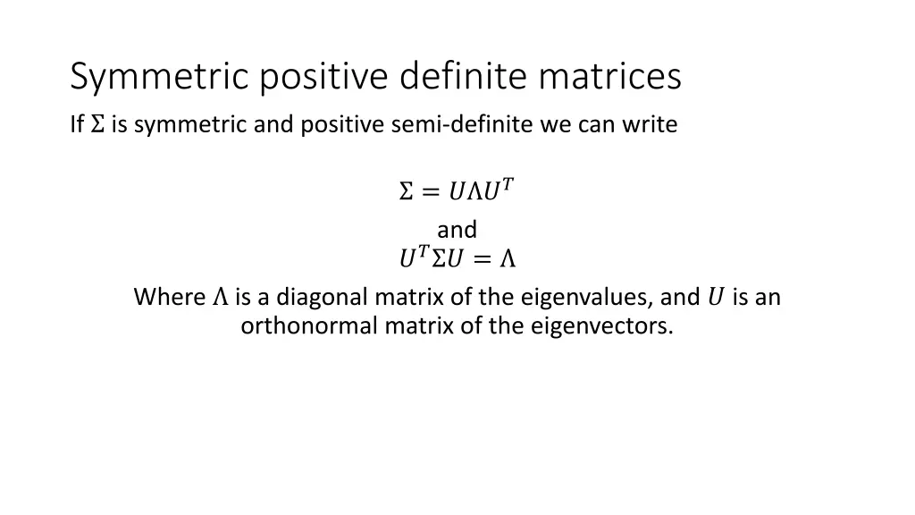 symmetric positive definite matrices