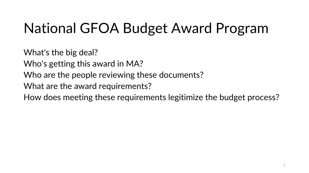 national gfoa budget award program 1