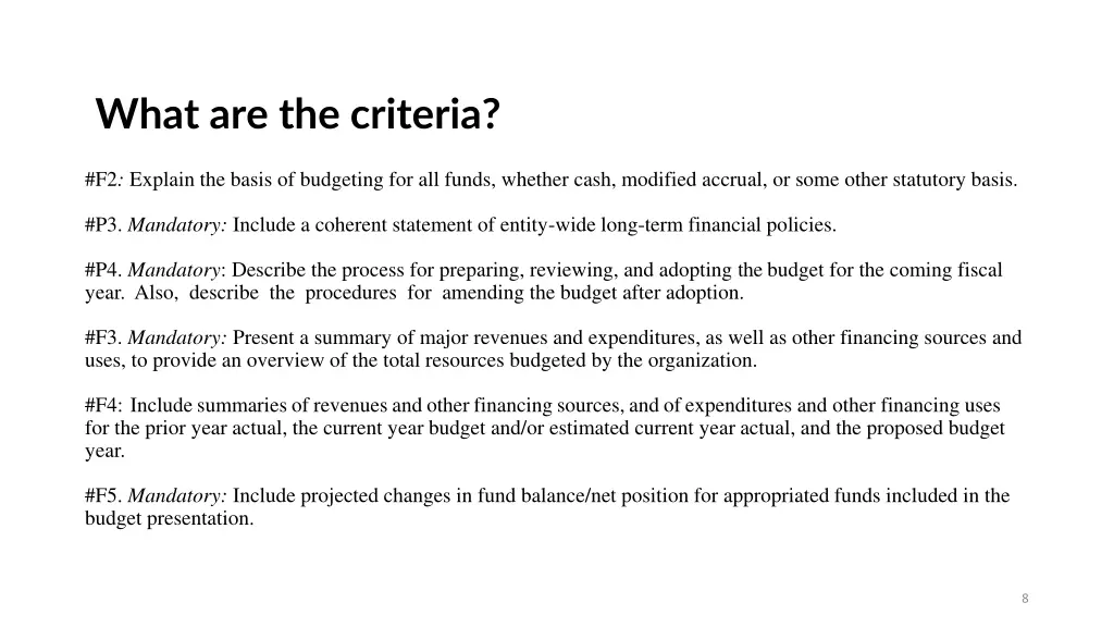 what are the criteria 2