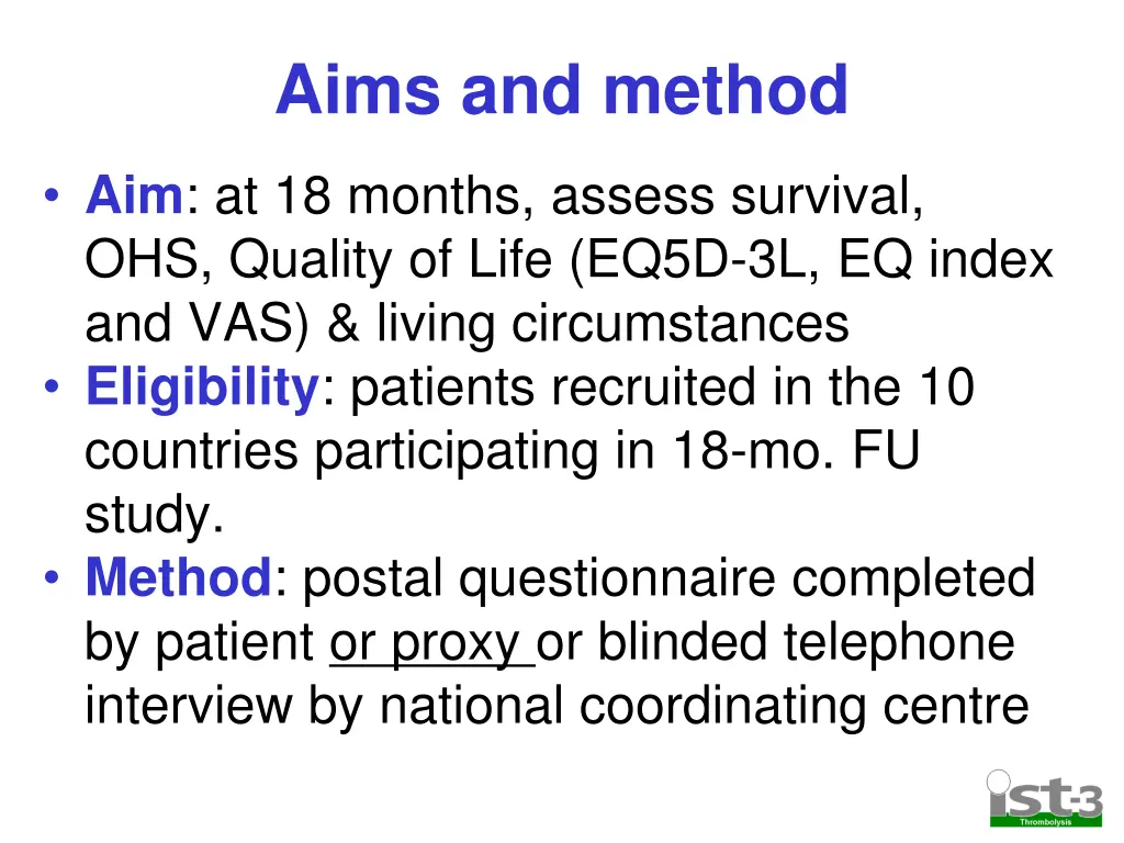 aims and method