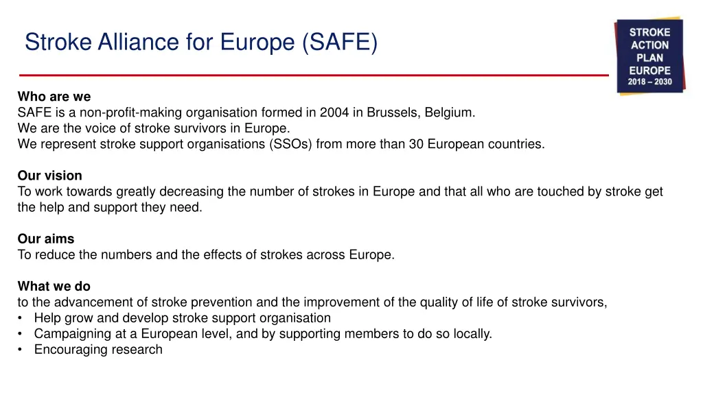 stroke alliance for europe safe