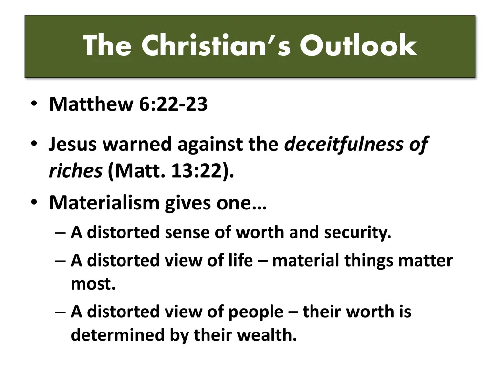 the christian s outlook