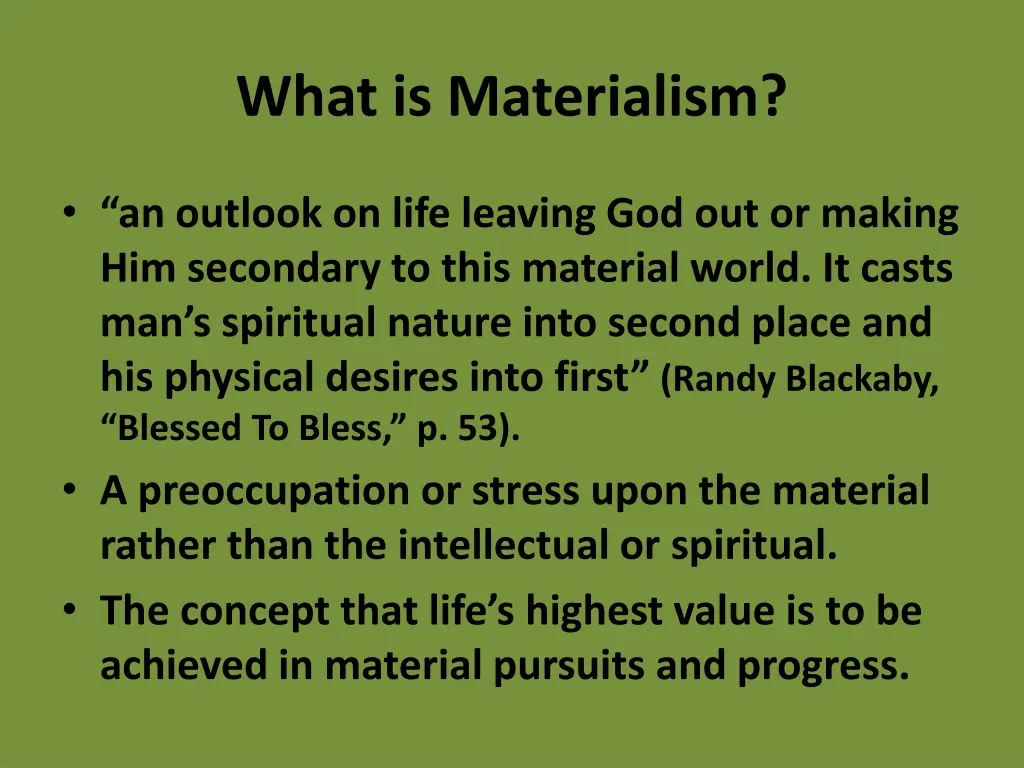 what is materialism