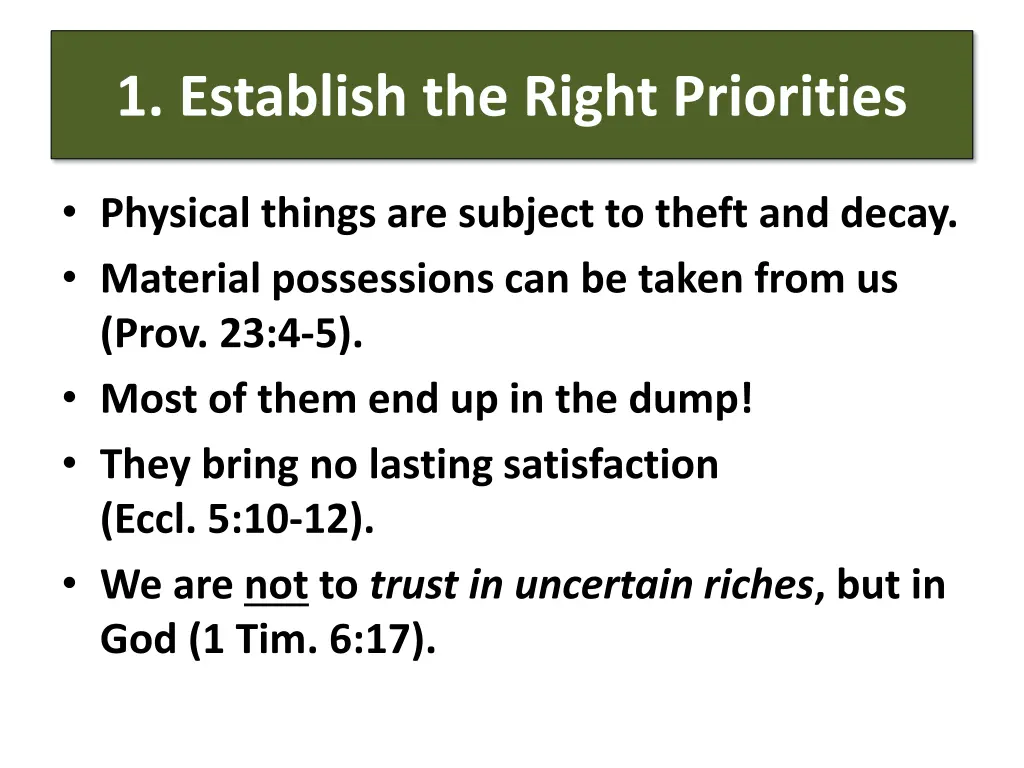 1 establish the right priorities 1