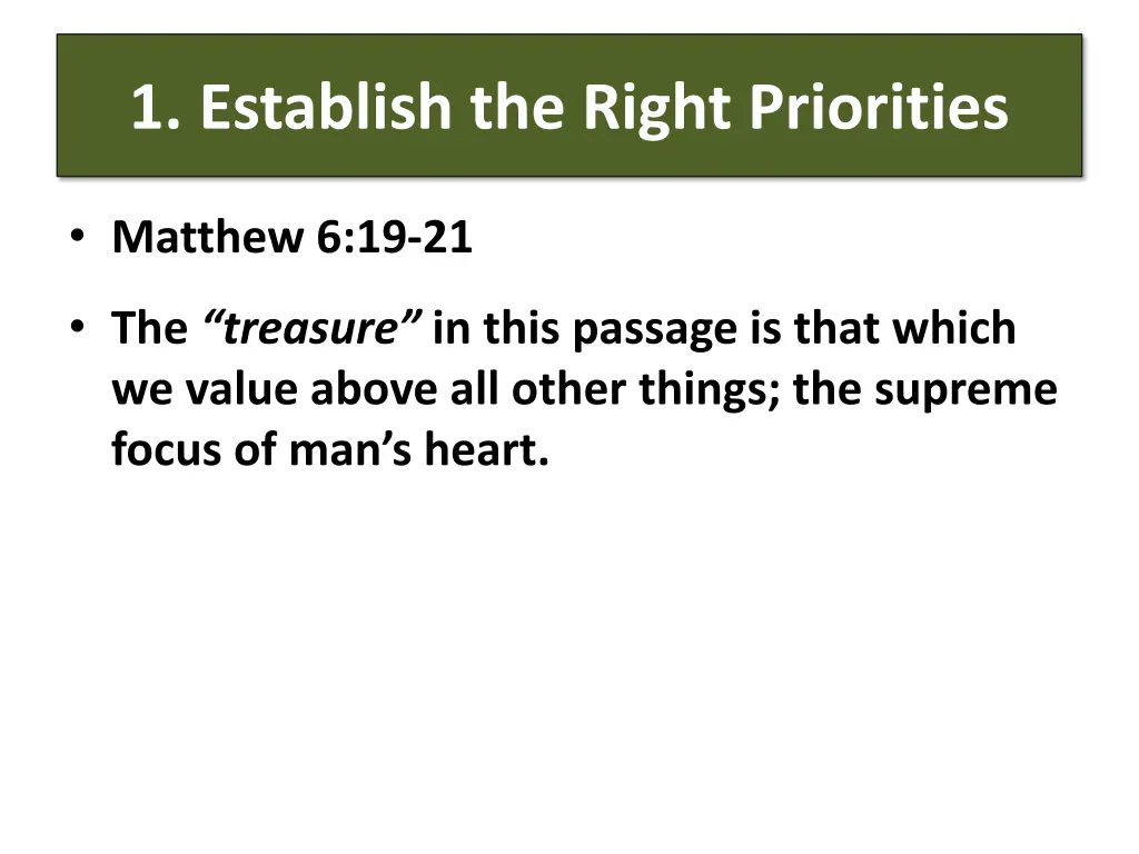 1 establish the right priorities