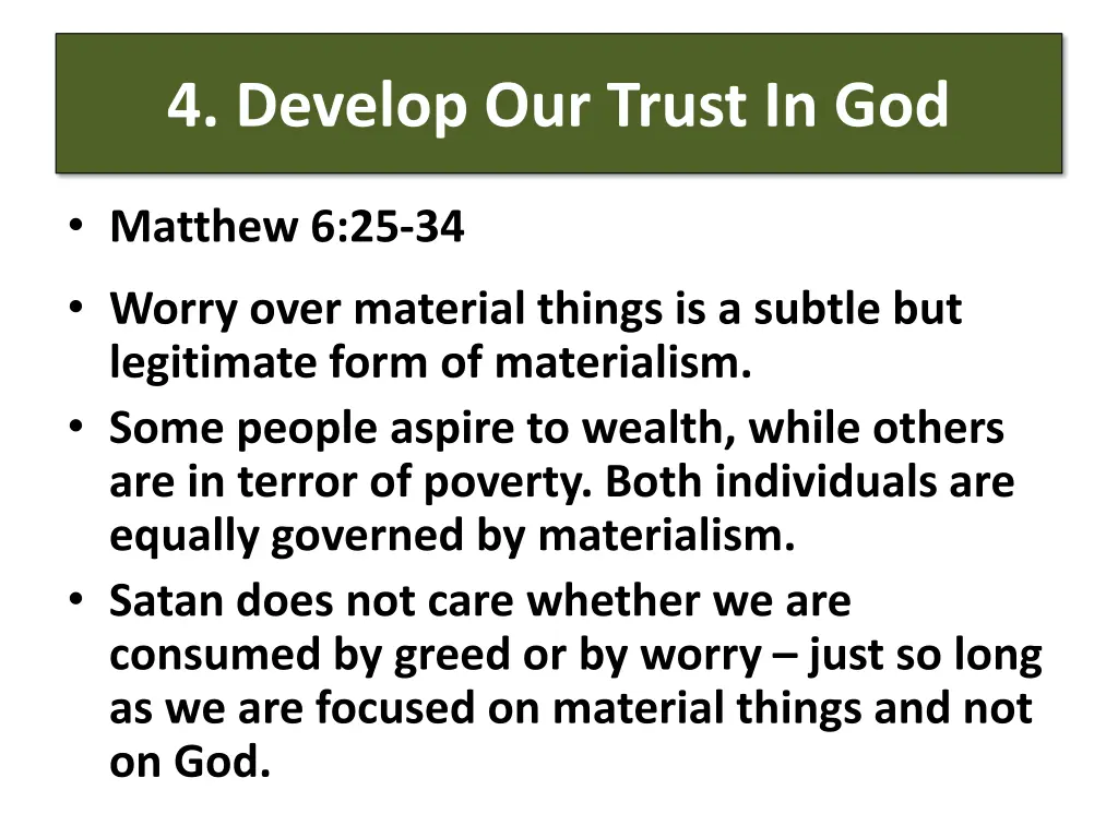 4 develop our trust in god