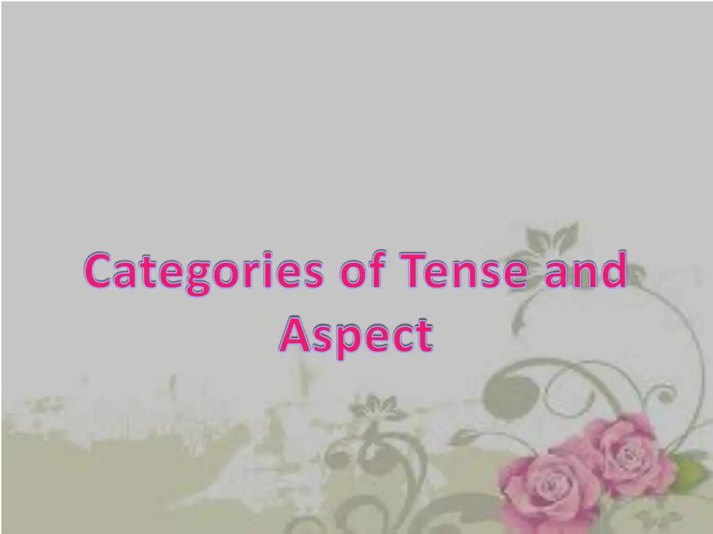 categories of tense and aspect