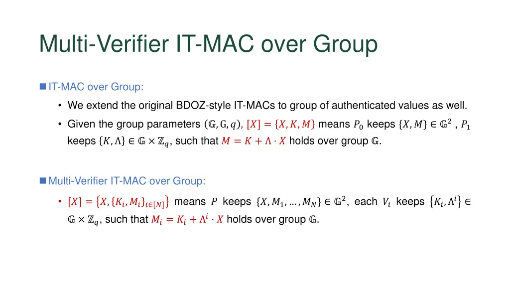 multi verifier it mac over group
