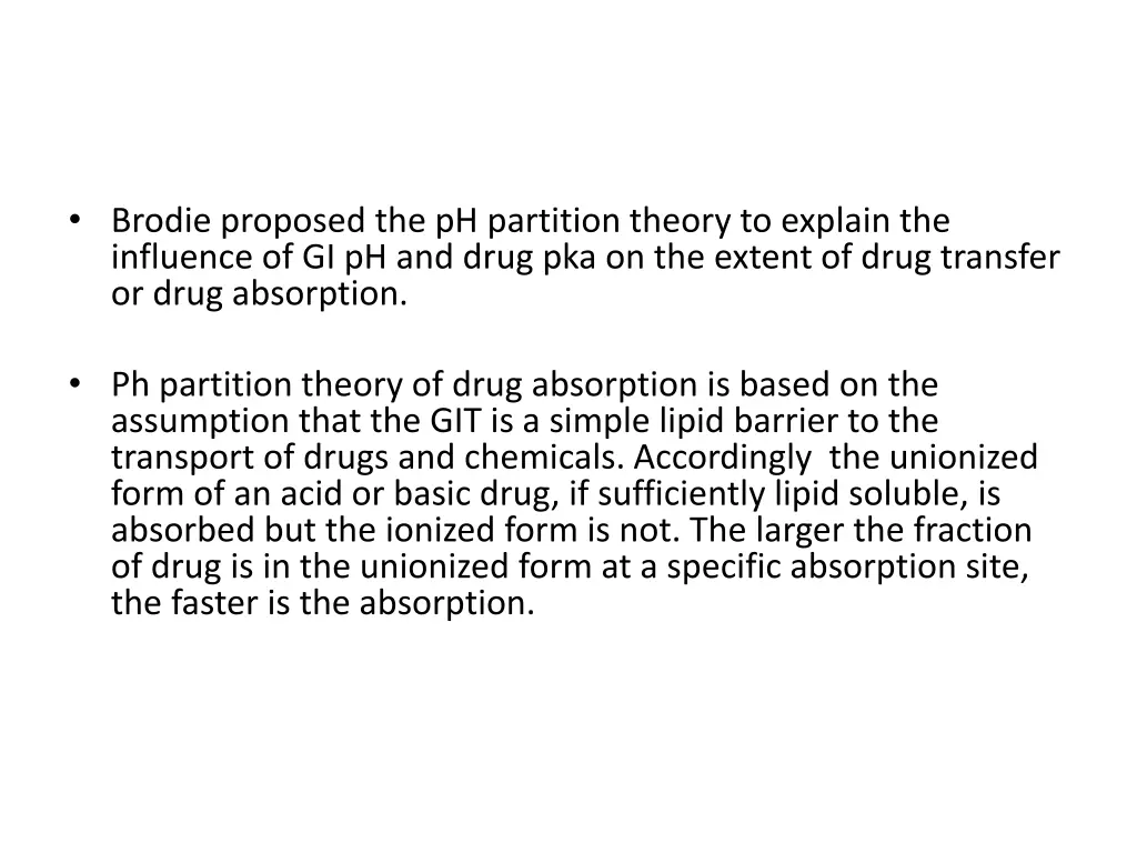 brodie proposed the ph partition theory