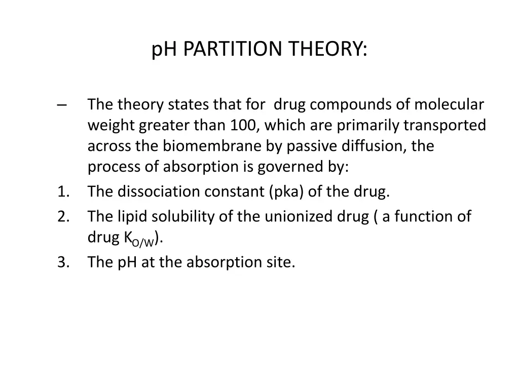 ph partition theory