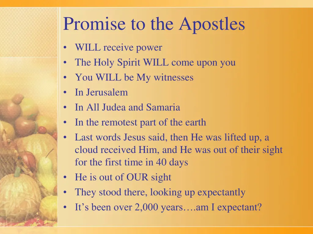 promise to the apostles