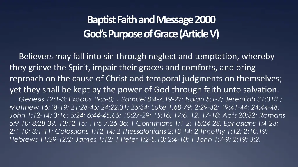 baptist faith and message 2000 god s purpose 1