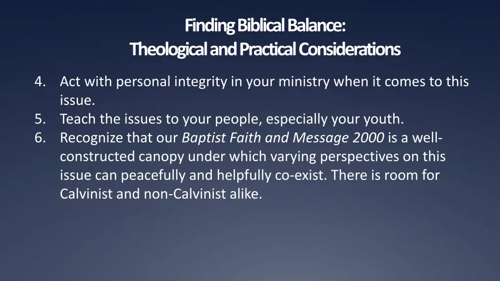 finding biblical balance theological 10
