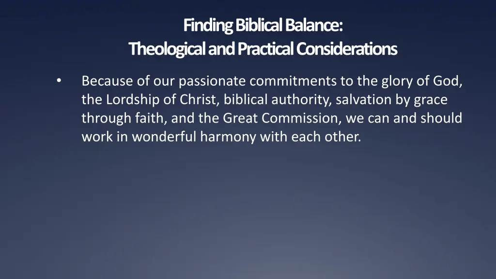 finding biblical balance theological 11
