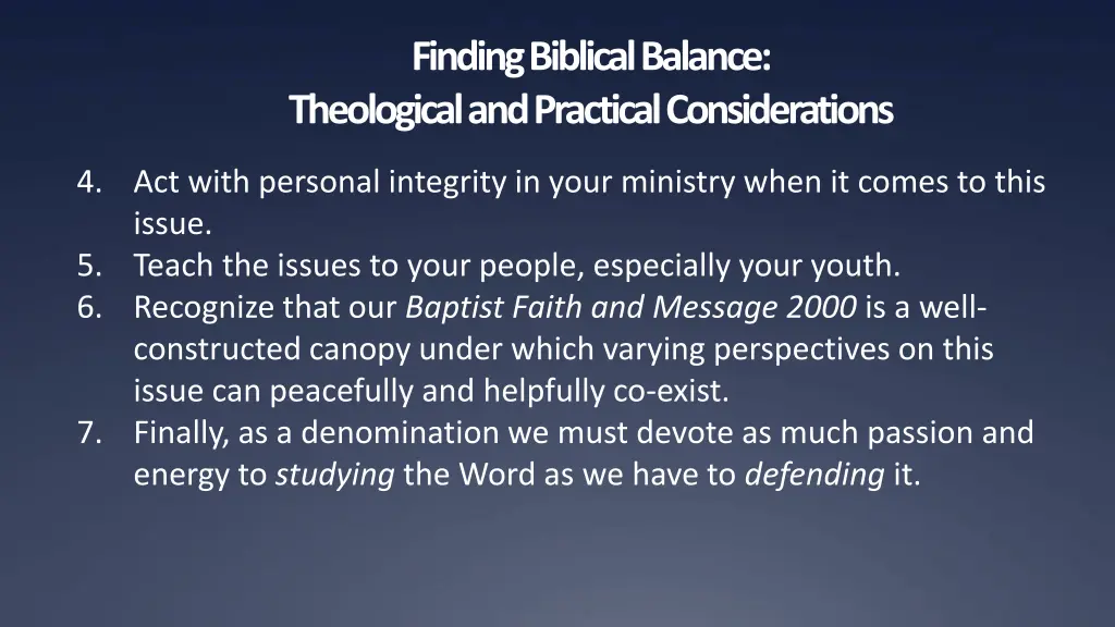 finding biblical balance theological 12