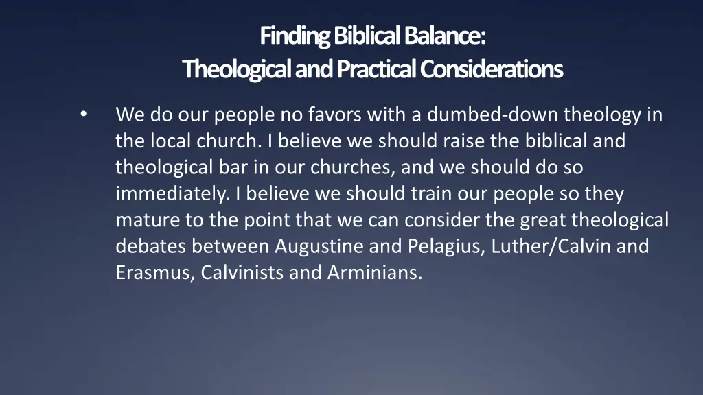 finding biblical balance theological 9