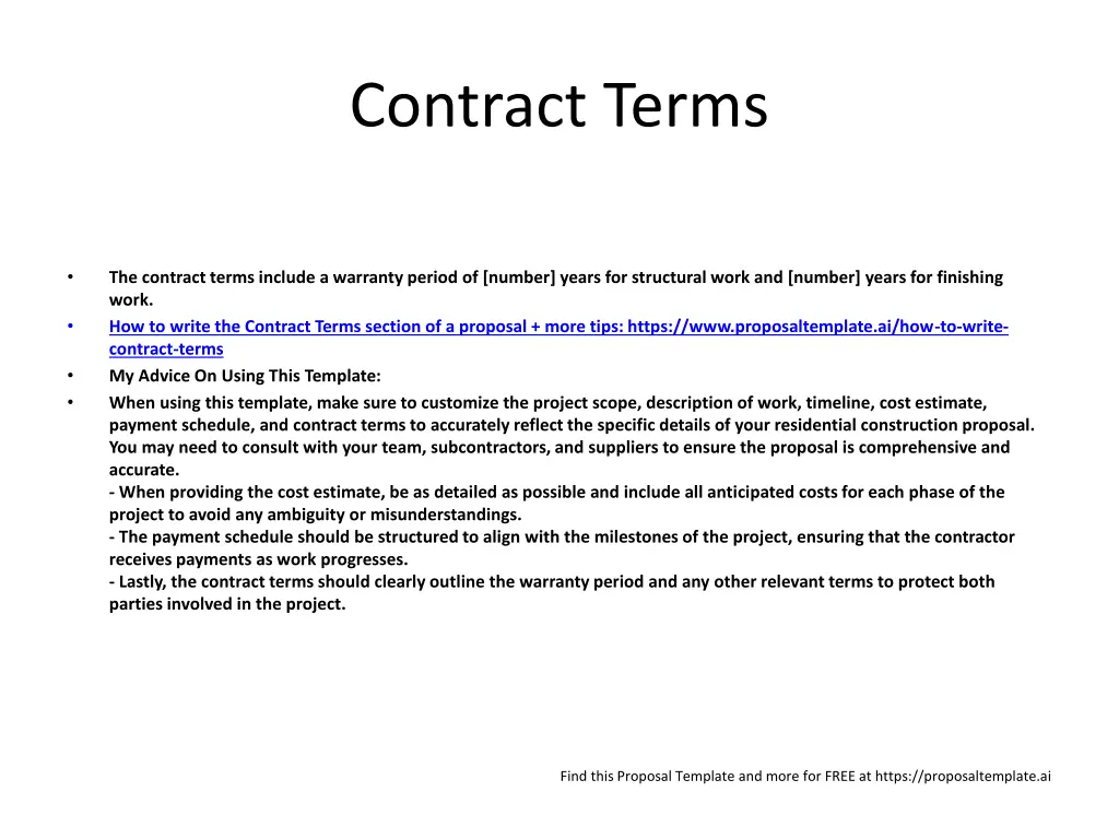 contract terms