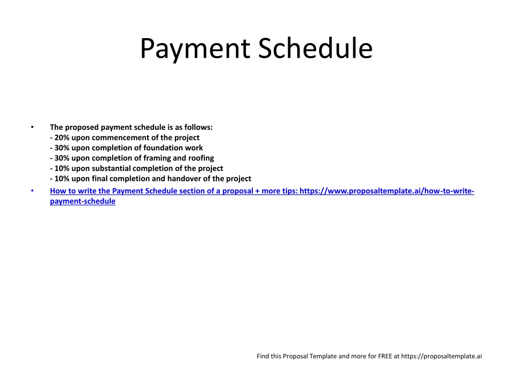 payment schedule