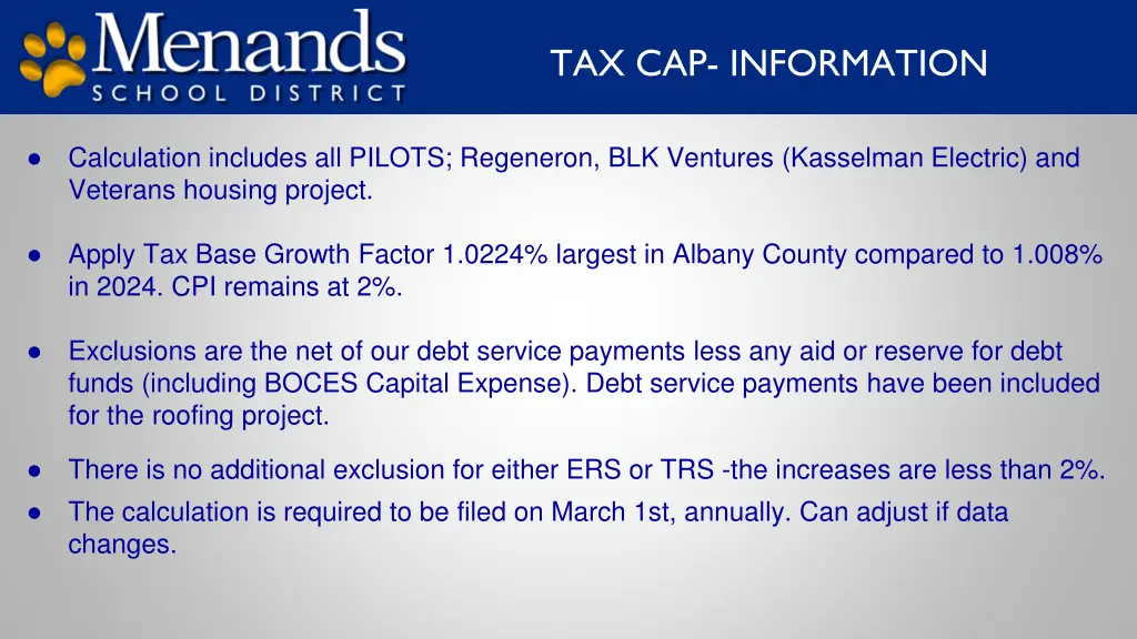 tax cap information