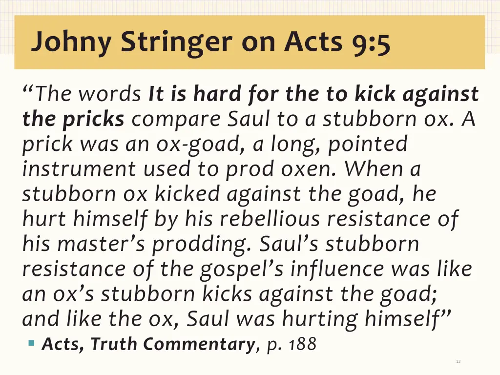 johny stringer on acts 9 5
