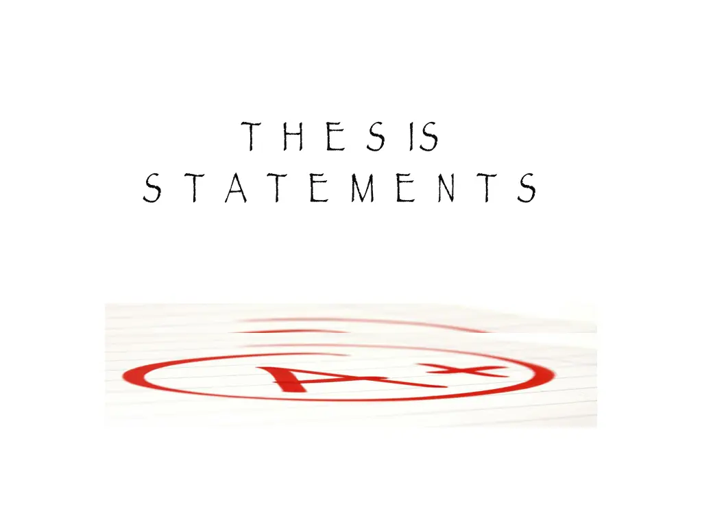 t h e s is s t a t e m e n t s