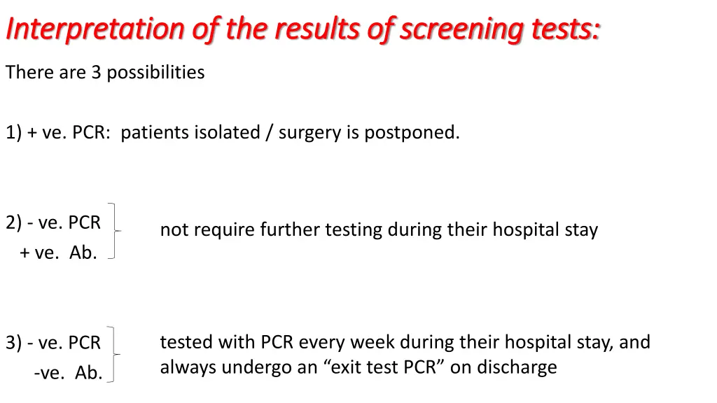 interpretation of the results of screening tests