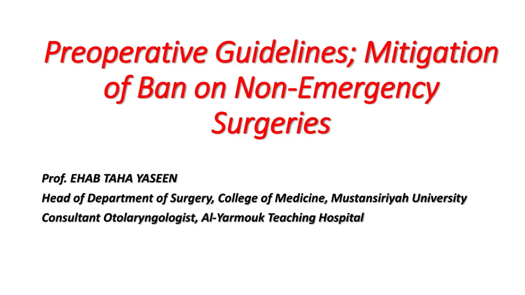 preoperative preoperative guidelines mitigation
