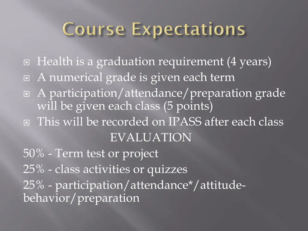 health is a graduation requirement 4 years