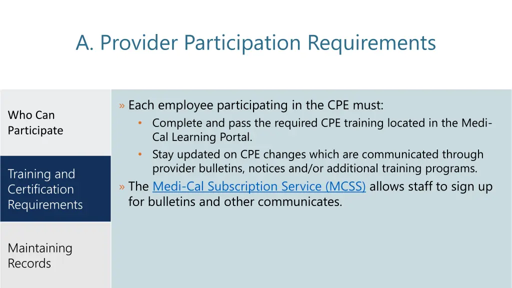 a provider participation requirements 4