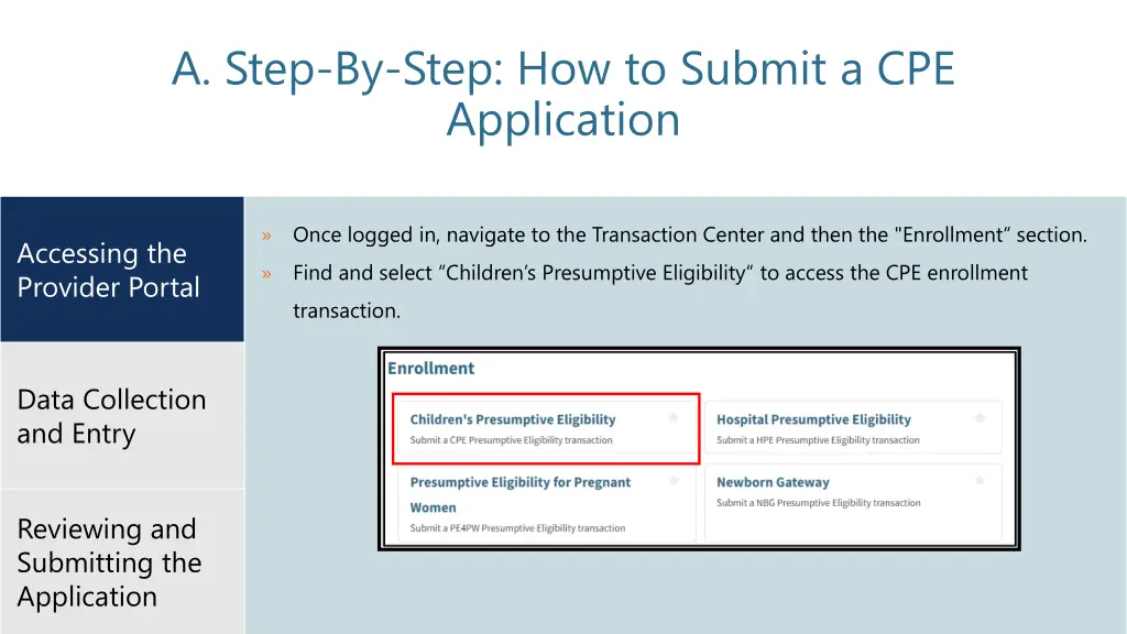 a step by step how to submit a cpe application